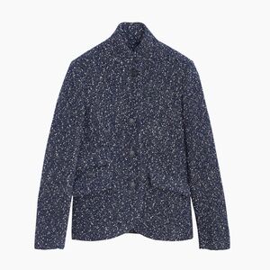 NEW Rag & Bone Blue Slade Tweed Collarless Blazer - Size 4